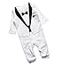 Lexikind Tuxedo Onesie For Boys: Baby Romper Dinner Jacket/Suit With Bow Tie (70, white)