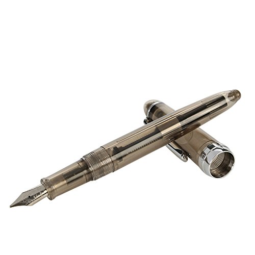 WalshK Luxus-Füllfederhalter Jinhao 992 Spirale Transparent Buntes Büro Fine Nib (Schwarz)