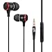 Produktbild In Ear Kopfhörer, ear Ohrhörer Geräuschisolation mit Metallisches Stereo Headset earphones mit Ohrstöpseln Mikrofon und Lautstärkeregler kraftvoller Bass für iPhone iPod iPad Samsung HTC-Tablets Laptop MP3- MP4-Player 3,5 mm Schwarz