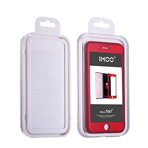 Dreamer-Z Funda de m  vil Iphone7 360 grados paquete s  lido con un agujero para Iphone 7 Plus Rojo