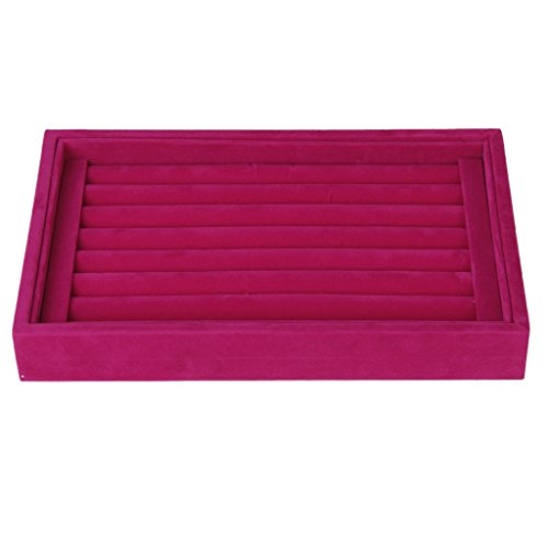 Caja De Sostenedor De Gemelos Y Anillos De Madera Caja De Exhibicón De Gemelos Y Anillos Sin Capa Caja Con 7 Filas - Rosa