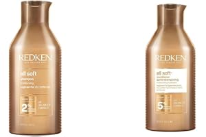 Redken All Soft P1996700 Hœrbalsam, Guld, 500 ml & REDKEN All Soft P1996800 Schampo, Guld, 500 ml