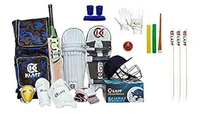 Klapp Duffel Complete Cricket kit with Sppoflly Stump, Base and bails (Kashmir Willow)