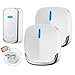Produktbild Kabellose Türklingel, Elektronisches Doppel-Türklingel-Kit mit 1 Druckknopf und 2 Pug-In-Empfängern, Schnurlose Türklingel mit Wasserdichter IP44-Reichweite von 200m 36 Melodien und LED-Anzeige