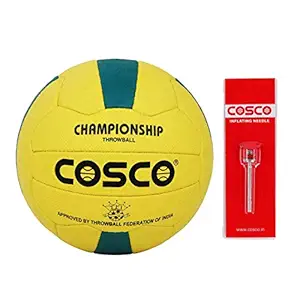 Cosco 17007 Rubber Throw Ball, Size 5 (Yellow & Green)