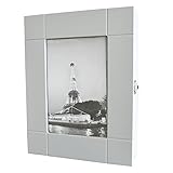 HS-Lighting Armoire à clés avec Cadre Photo et boîte à clés 11 Crochets en Bois Blanc 29 x 35 x 6 cm