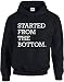 Produktbild Started From The Bottom, Drake inspirert Gedruckt Hoody - Pullover - schwarz/weiß S= 86/91 cm