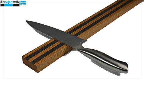 Magnetische Messerleiste, Magnetleiste, Holzleiste aus Eiche 500 mm massiv, NEU mit 2-fachem Magnetkern