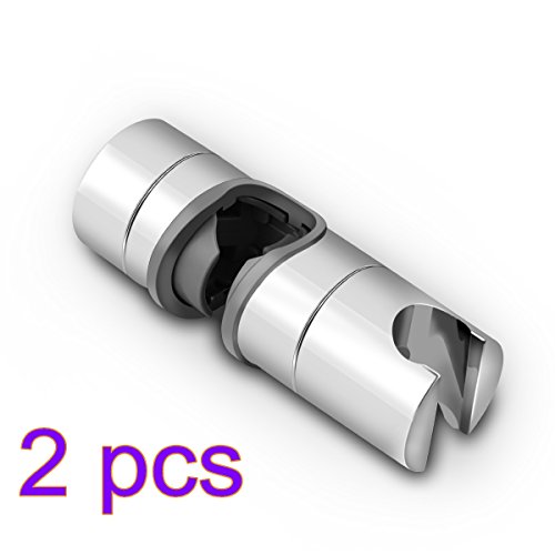 AOZBZ 2Pcs 18-25mm Handbrause Halterung Kopfbügel, Verstellbare Brausehalter Badezimmer Ersatz Dusche Sprayer Halter Slider Klemme für Runde Slide Bar, Verchromt