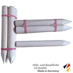 Runde Holzpfähle 20cm lang, ø = 28mm, 5 Stück, Esche