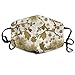 Price comparison product image Monicago Face Mask Reusable, Warm Windproof Mouth Mask, Japanese Garden Gold Flower Plant Reusable Anti Dust Face Mouth Cover Mask Protective Breath Healthy Safety