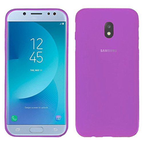 TBOC Pack  Funda de Gel TPU Morada   Protector Pantalla Vidrio Templado para Samsung Galaxy J5  2017  J530F  5 0 Pulgadas   Funda de Silicona Ultrafina y Flexible  Protector de pantalla Resistente a Golpes  Ca  das y Ara  azos 
