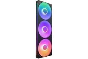 NZXT F360 RGB Core - Unité de ventilation à cadre unique de 360 mm avec trois ventilateurs RVB de 120 mm - Contrôle de la vitesse et de l'éclairage - Pression statique et flux d'air élevés - Noir