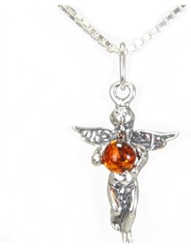 Kleine Schutzengel Naturbernstein Anhänger aus 925 Silber#584