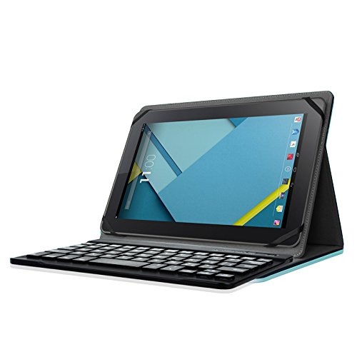 Fintie Deutsche Tastatur Keyboard Hülle Case für Universales 9-10 Zoll Android Tablet, Hochwertiges Kunstleder Folio Tasche Schutzhülle Cover mit Deutsche Abnehmbare Bluetooth-Tastatur für Samsung Galaxy Tab 3 10.1 / Galaxy Note 10.1 2014 Edition, Medion Lifetab X10302 X10301, ACEPAD A96 10 Zoll (9.6″), Artizlee 10 Zoll (10.1″) Tablet, ACEPAD A101 / A121, XIDO Z120 / X111 / X110 10.1″, Lenovo TAB 2 A10-70 / A10-30, Lenovo ab 3 10 Plus und Andere Android Tablet PC, Marineblau - 6