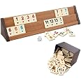 Rummy Star Okey Takimi - Set Gioco In Legno Ovale Con 106 Pietre In Melamina E Dadi - 3
