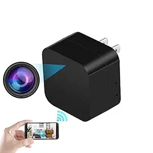 FREDI HD PLUS Night Vision Socket Record While Charging Hidden Work on Light 1080P 4K HD Resolution USB WiFi Charger Spy Mini Camera with Motion Detection, Live View, SD Card Recording (Black)