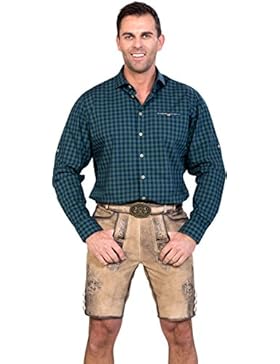 Almwerk Herren Trachten Lederhose kurz Modell Ludwig mit Gürtel in braun, hellbraun und dunkelbraun