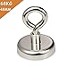 Produktbild Super Stark Neodym Magnete Ösenmagnet 48 mm Ø Haftkraft 68Kg Power Starker Magnet Perfekt zum Magnet Angel Magnetfischen mit Öse Neodymium Topfmagnet