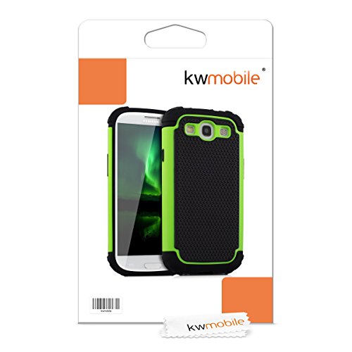 kwmobile Funda para Samsung Galaxy S3   S3 Neo - Case h  brida de TPU silicona - Hard Cover en verde ne  n negro