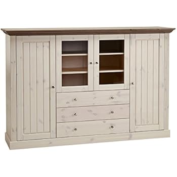 Französisches Stilmöbel Sideboard Anrichte Landhausstil Rattan Körbe