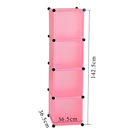 BATHWA Boîtes de Rangement Casiers Commode Placard Etagère Murale Garde-robe Porte-Chaussures Rose