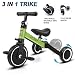Produktbild KORIMEFA Baby 3 in 1 Dreirad Laufrad Laufräder Kinderdreirad Lightweight Kinderfahrrad Lauffahrrad Lauflernhilfe Dreirad Kinder Fahrrad Kinder Spielzeug Fahrrad Alter 10-24 Monate Mädchen Jungen