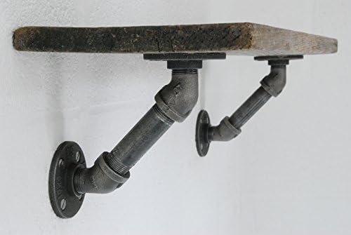 Pipe Pipework Shelf Shelving Brackets (Pair) Urban Industrial Retro Steampunk Vintage Antique by Fe20six