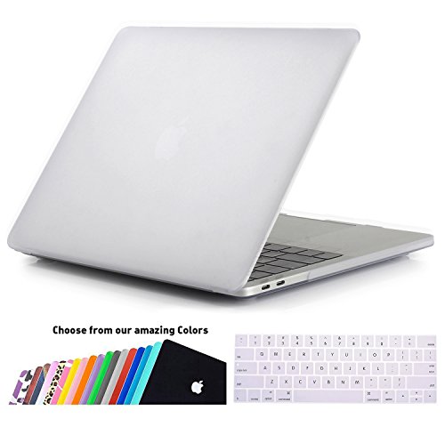 MacBook Pro 13 Hülle 2016 Touch Bar, iNeseon Ultra Slim Plastik Hartschale Tasche Cover snap on Schutzhülle Schale mit US Weiß und EU Transparent Silikon Tastatur-Abdeckung Schutzhülle für Neueste Apple MacBook Pro 13 Zoll mit Touch Bar A1706, Transparent