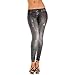 Produktbild Leggings Damen,ABsolute Jogginghose Röhrenhose Imitieren Jeans Trainingshose Thermo Leggings High-Waist Laufhose Running Lange Hose Workout Schwarz Hose Lässige Hosen (Freie Größe, Schwarz)