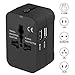 Produktbild Weyty Universal Reiseadapter, Reisestecker Stromadapter zum ausländischer Geräte Anschluss für weltweit Internationale Reise Stecker für 180 Ländern mit USB ladestecker/Schwarz