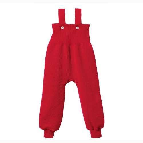 Disana Knitted Baby Dungarees in Organic Merino Wool Red 74/80 6-12m