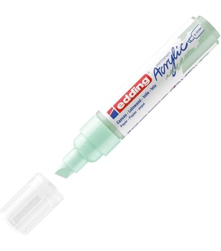 edding 5000 Marcatore Acrilico Largo, Giallo, 1 Marcatore a Vernice Acrilica, Punta Scalpello 5-10Mm, Pennnarello Acrilico per Disegno Su Tela, Carta, Legno, Marcatore Acrilico per Sassi/Ciotoli