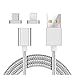 Price comparison product image HJYQ Multifunctional Charging Cord USB Cable Indicator Light 2A Fast Charging And Data Transmission With 2 Adapters For Iphone And Android For Samsung Galaxy S8/S7/S6 Edge Note 8 Iphone 6/7/8,Silver
