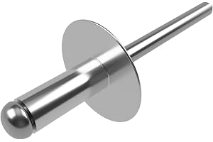 4.8mm x 35mm Stora huvudlegeringsnitar, 200 Packa – Blindnit för metall, nitar med stora flänskupolhuvud, aluminiumkropp och