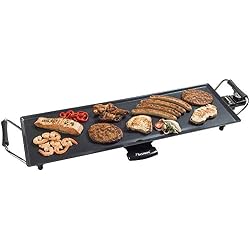 Bestron Plancha/Plaque de cuisson teppanyaki électrique XL antiadhésive, 1000 W, Noir