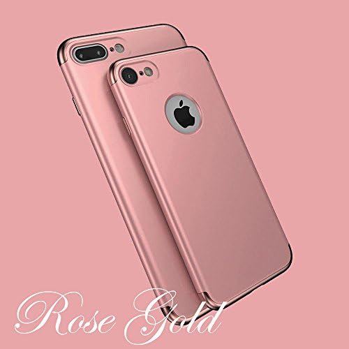 iPhone 8 Plus Plus Case, Zonewire® [3 in 1 Series] Non Slip Surface Shockproof Electro Plating Texture Skin Protector [hard] For Apple iPhone 8 PLUS (5.5") &amp; Screen Protector (Rose Gold)