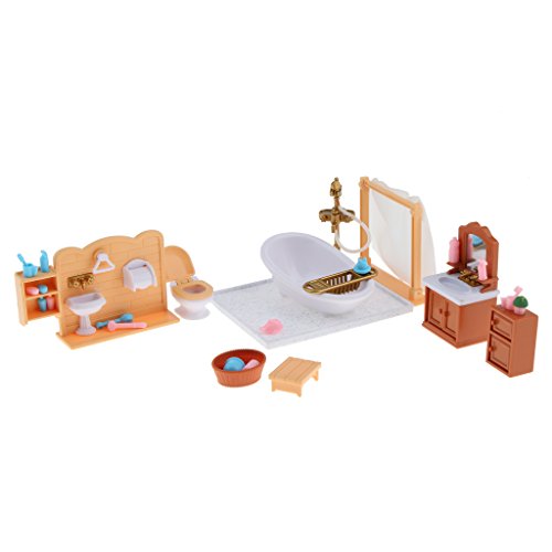 Preisvergleich Produktbild MagiDeal 1 / 12 Puppenhaus Puppenstube Badmöbel Zubehör Satz