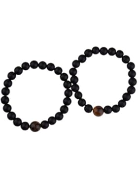 Belons Damen Kinder Stretcharmband 8-10mm Beads Tigerauge Energiestein Buddha Armband Freundschaft Armketten,...