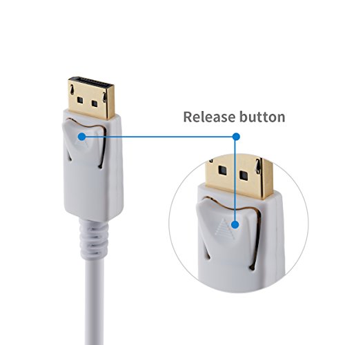 DisplayPort Kabel, 1.8m DisplayPort auf DisplayPort(DP zu DP) Ultra HD 1080p 4K Auflösung Kabel (weiß) von SZCTKlink - 4