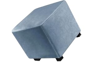 Hoowarm Ottoman Covers Elastic Luxury Footstool Protector Slipcover 40x40/45x45/50x50cm Square Ottoman Slipcovers Jacquard Soft Stool Covers for Living Room (Color : #18, Size : 40x40cm/15.7x15.7)