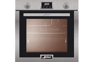 Kaiser EG 6372 piekarnik gazowy do zabudowy Autark – 79 l termoobiegowy grzałka dolna, rożen do grilla, ze stali nierdzewnej, czarne szkło, z samoczyszczeniem, kontrola gazu ziemnego i propanu