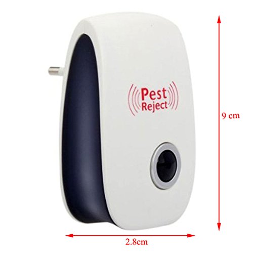 Mächtig Ultraschall Schädlingsbekämpfer Ideal Innen Electro Magnetic Pest Ablehnen Laufwerk Insekt Rejector für Moskitos Mäuse Kakerlaken Nagetiere Ameisen Schaben Spinnen Midge Rat (1) - 5