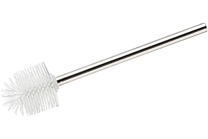‎WENKO WENKO Silikonowa szczotka zamienna do WC – zamienna szczotka do toalety z efektem nieprzywierającym, stal nierdzewna, 7,5 x 35 x 7,5 cm; Błyszczący/Biały; bez oczyszczacza krawędzi