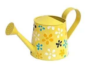 Royal Baskets Flowers 2.5 liters Metal planters Round Watering Can - Rust Free Home Decor Gifting, Garden, Gardening, Tools ( Yellow )