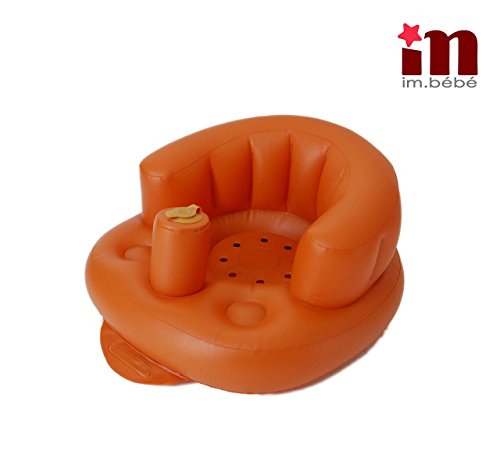 Inflatable baby bath seat pump integrated for 6months - 5 years (orange)