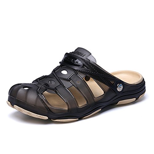 Zuecos Hombre Playa Piscina Sanitarios Enfermera Goma Verano Zapatillas de Trabajo Sandalias Negro Azul Amarillo 40-45 Negro 43