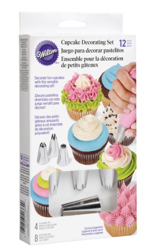 Wilton 2104-1364 Cupcake Decorating Spritztüllen, Edelstahl, silber, 12 Einheiten - 6