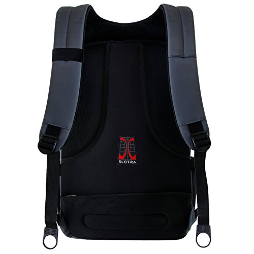 Slotra Laptop Business Rucksack 15,6-17 Zoll Grau Sport Schule Jungen Ourdoor Uni Student Büro Dayback Notebooktaschen - 9