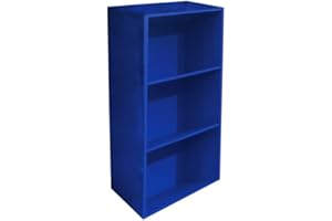 AntonaShop Libreria Colorata Componibile Modulare Legno MDF Laminato Mobile Scaffale (Blu)